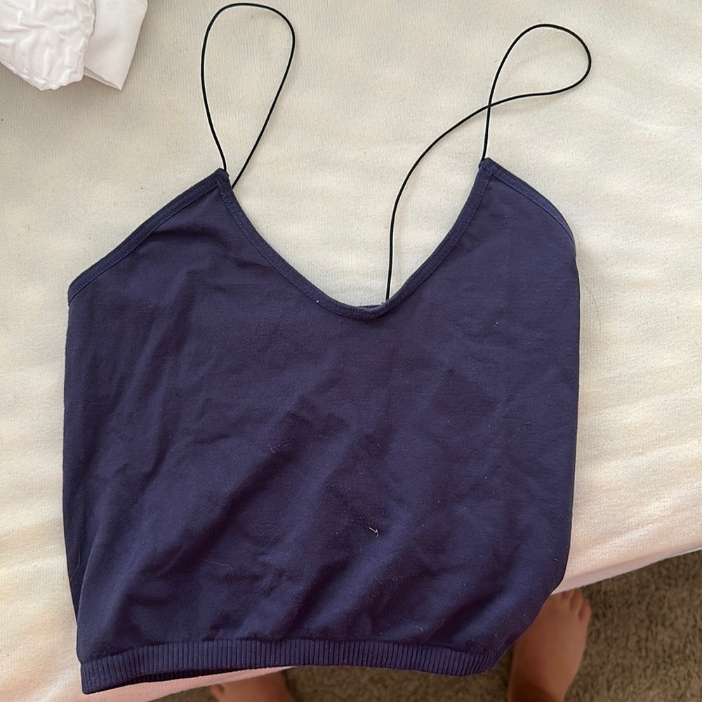 free people blue tank top